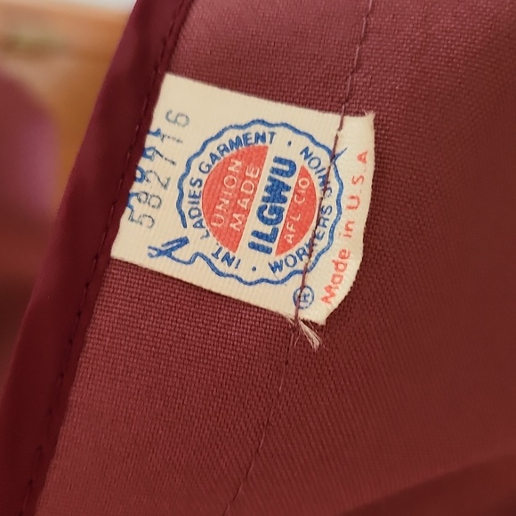 Vintage Misses Size 16R Misty Harbor ILGWU removable lining  Dark Rose Coat - Picture 8 of 15